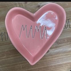 Rae Dunn “MAMA” Pink Heart Shape Tray