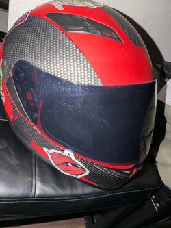 Full Face Motorcycle Helmet Red Carbon
