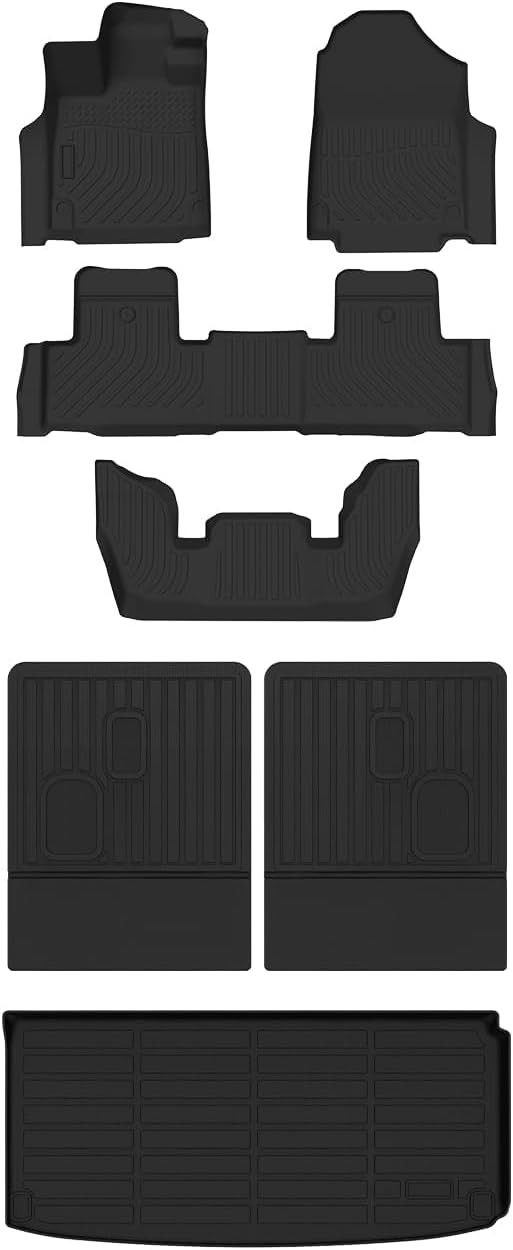 Floor Mats and Cargo Liner with Backrest Mat Fit for Acura MDX 2022-2025 2026,7 Seat All Weather Floor Mat for MDX Accessories Heavy Duty