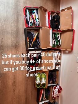 25 pair of shoes