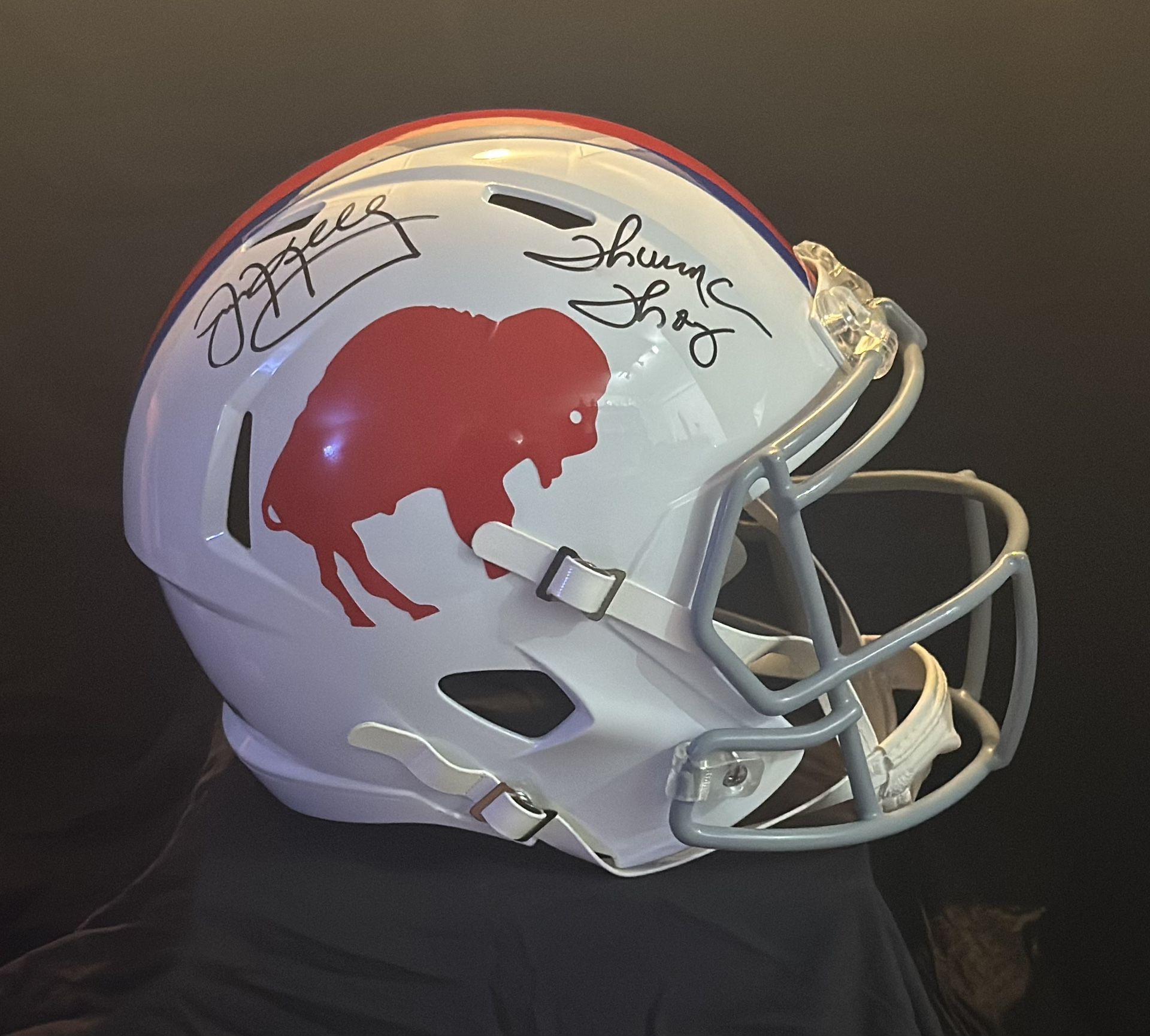 Jim Kelly & Thurman Thomas-Autographed Full Size Helmet - Beckett COA 