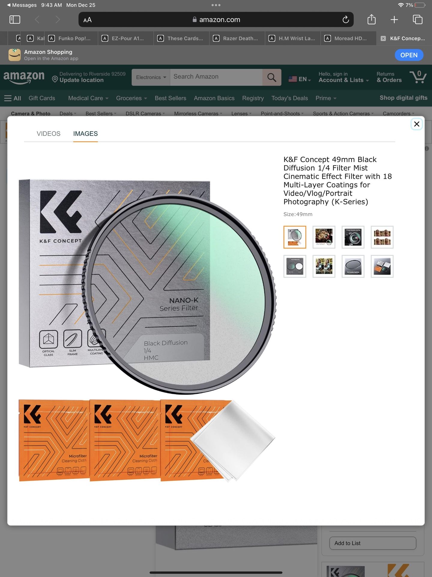 K&F Concept 49mm Black Diffusion 1/4 Filter Mist Cinematic Effect Filter with 18 Multi-Layer Coatings for Video/Vlog/Portrait Photography (K-Series)