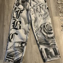 New FB county Tattoo Sweats Size M $70 Firm