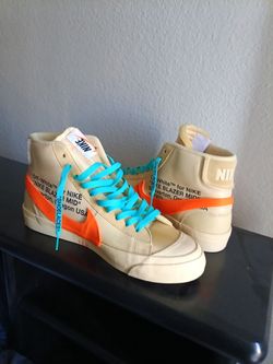 Nike blazers "Off- White" (Hallows Eve) size 12, black white and red Jordan 1s mids size 11