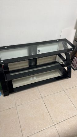Glass And Black Tv Stand