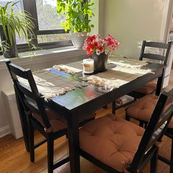 IKEA Dining Table Set w/ 4 Chairs + Cushions - $105