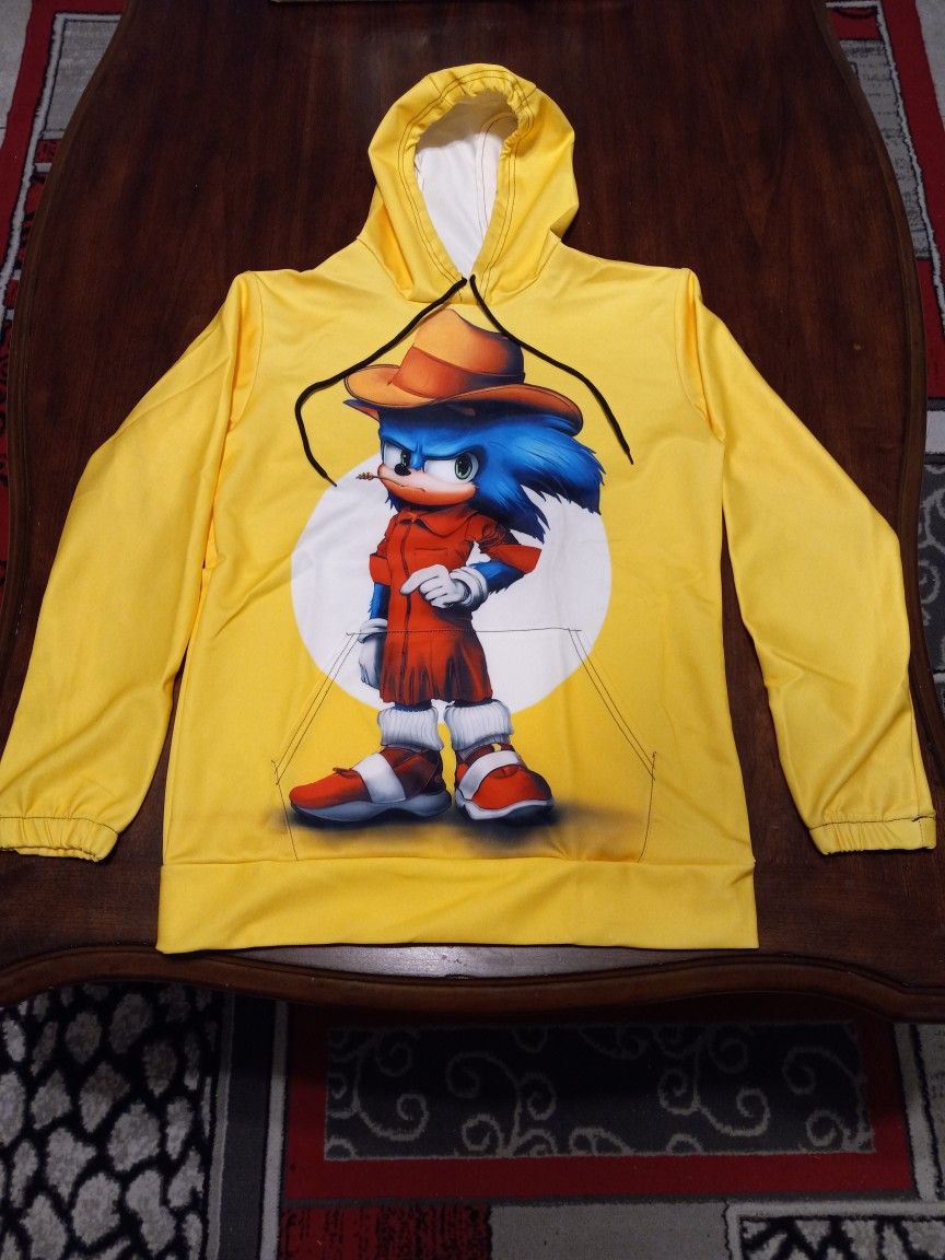 Kid Sonic Hedgehog Pullover Hoodie With Matching Gaiter Mask
