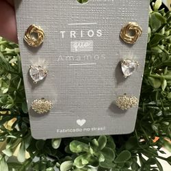 18K gold plated earring Set with zirconia stone