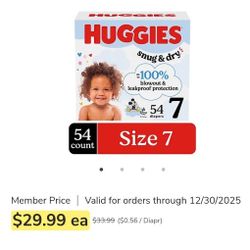Huggies Size 7  54 Count ( Only 1 Box Left)