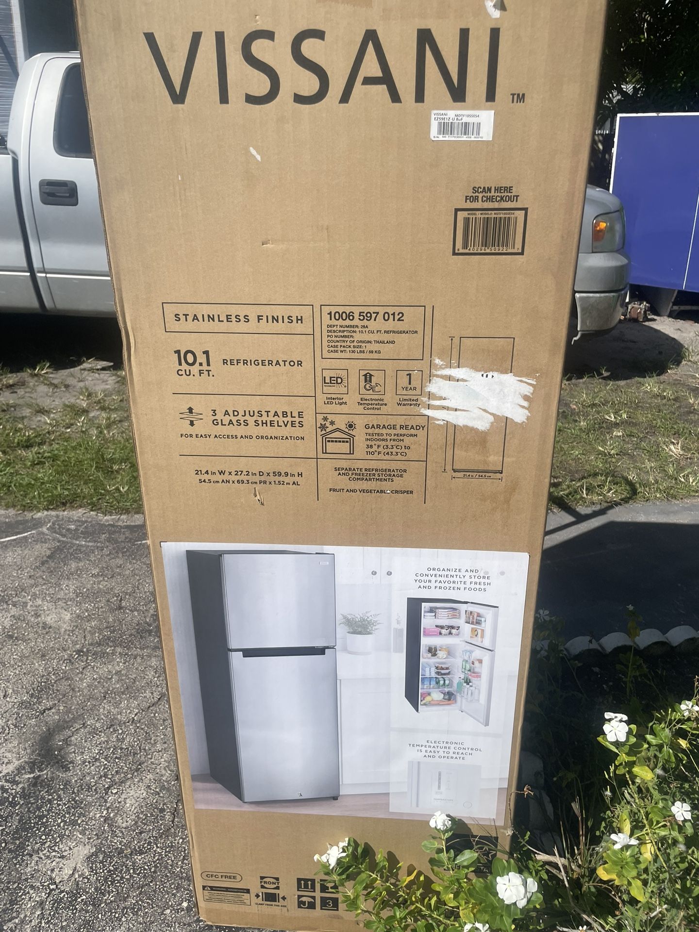 Vissani 24 “ Refrigerador Top And Bottom… Stainless Steel