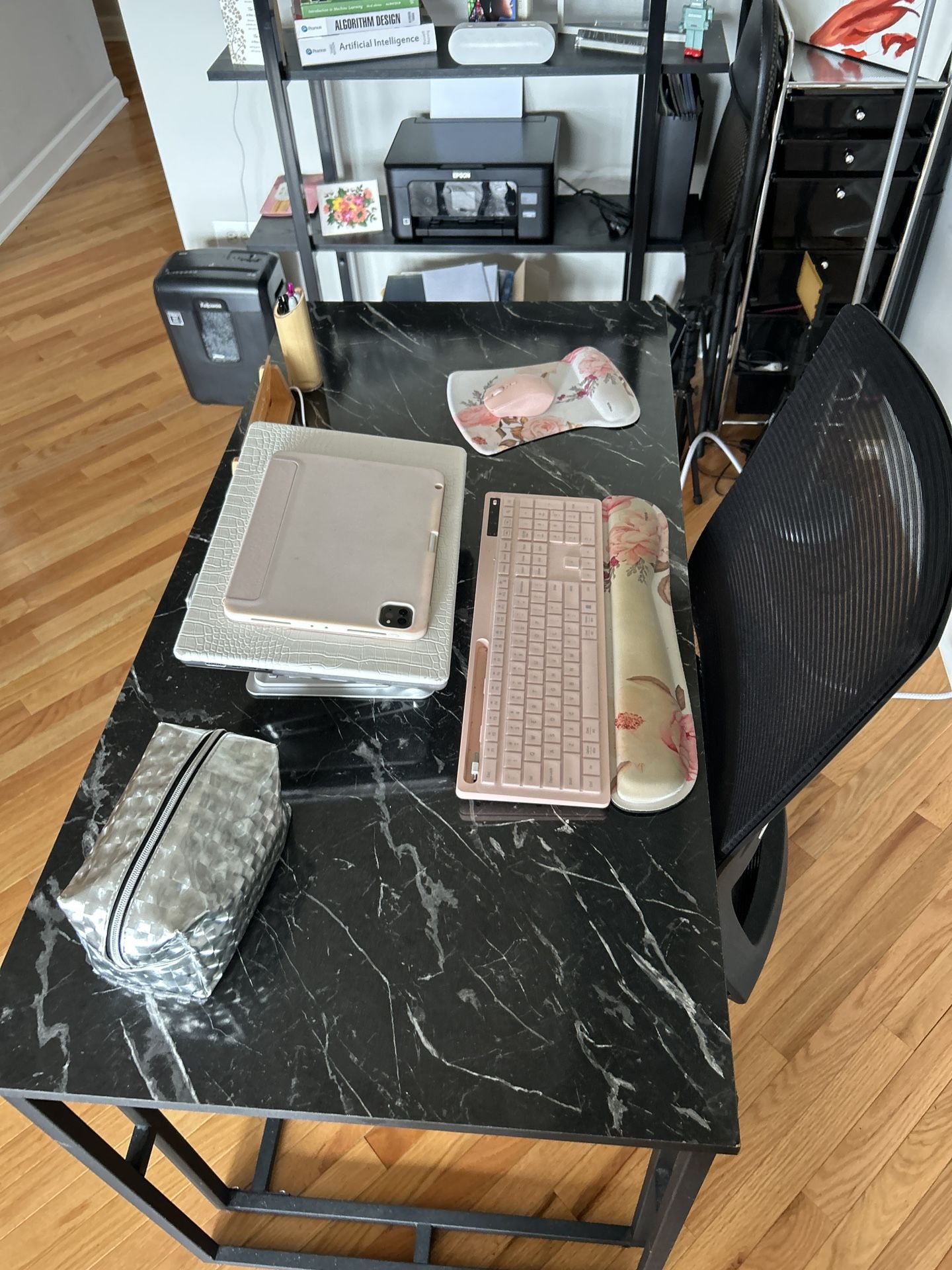 Desk Minimalist Marble Print top