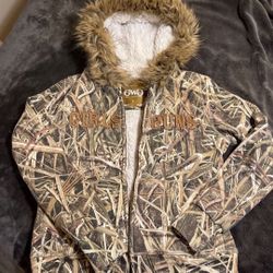 GWG Hooded Zip Up Sherpa Jacket Sz L