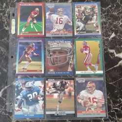 Pro Set Score Fleer NFL Card Lot  Rookie 1990  Barry Sanders, bo Jackson, 