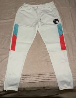 Pink Dolphin Men's 32 White Colorblock Jogger Pants