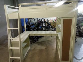 Full Loft Bed With Desk & Full Mattress