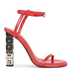 Givenchy G Cube Red Leather Sandals