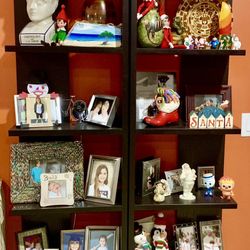 2 Piece crate & Barrel Expresso dark brown bookshelf