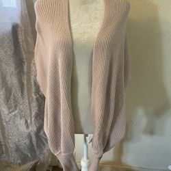 Pink Knitted Cropped Cardigan  