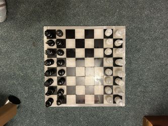Vintage Chess Set Black And White