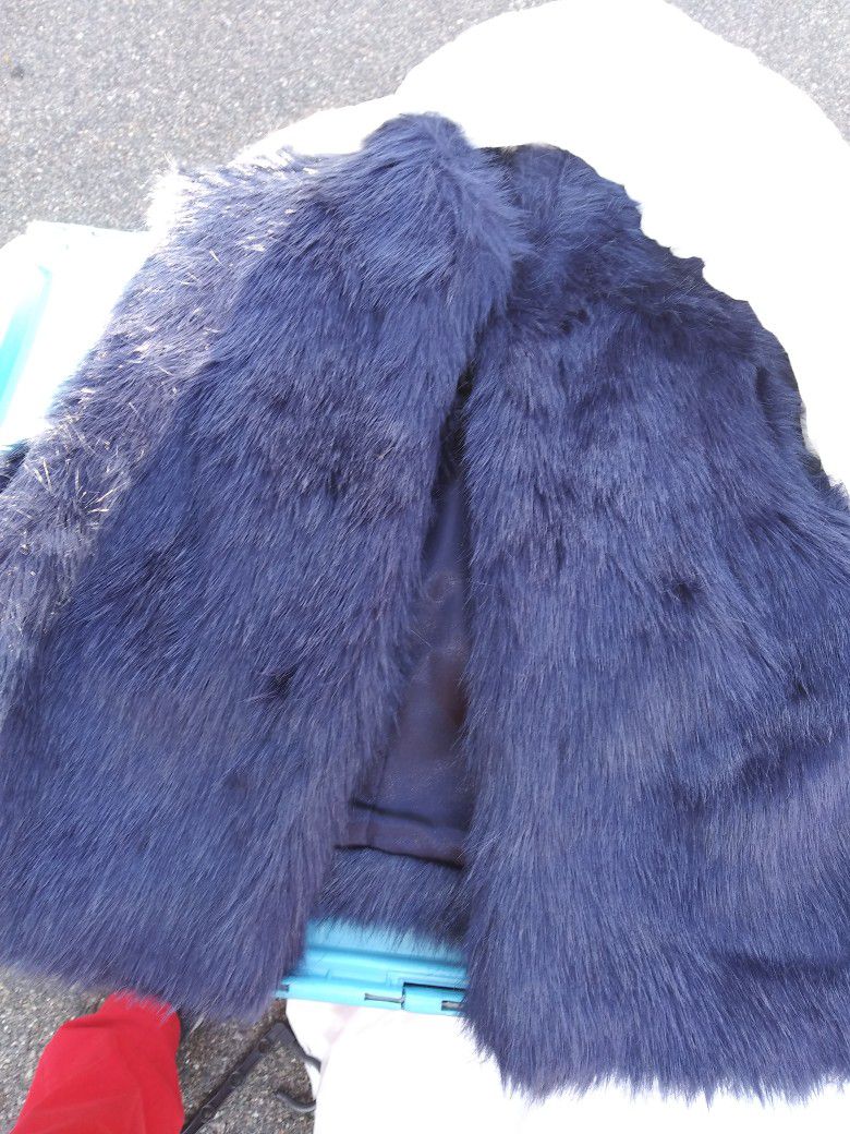 Blue fur Vest