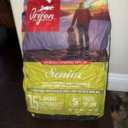UNOPENED SENIOR ORIJEN DOG FOOD