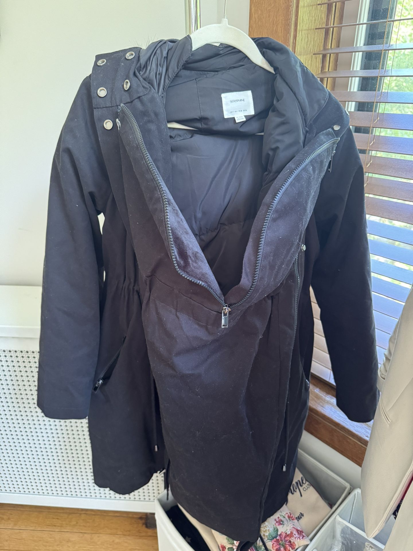 Coat - Maternity & Babywearing Coat – Size S – Seraphine - Black