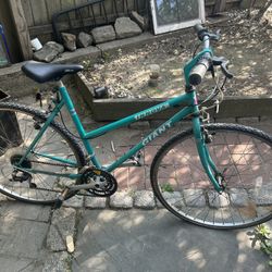 Vintage 21” giant innova step thru hybrid bike shimano exage 300lX drive train grip shift shifters