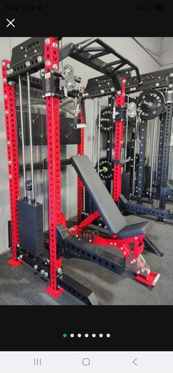 #*ULTIMATE POWER RACK FUNCTIONAL TRAINER WITH DUAL SIDE PULLEYS, 400 LBS STACK WEIGHTS, MULTI GRIP PULL UP BAR ( BRAND NEW IN THE BOX)