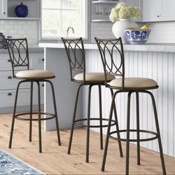 BRAND NEW 
Basche Swivel Adjustable Height Bar Stool (Set of 3)W00(contact info removed)