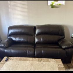 88 Inch Reclining Leather Couch