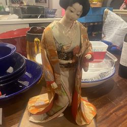 Japanese Porcelain Geisha Girl Doll