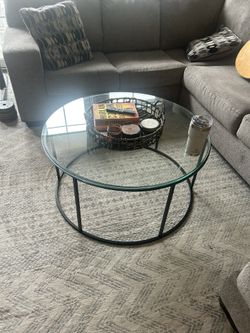 Coffee table Sedei Modern Round Mix Material Frame by Livabliss: