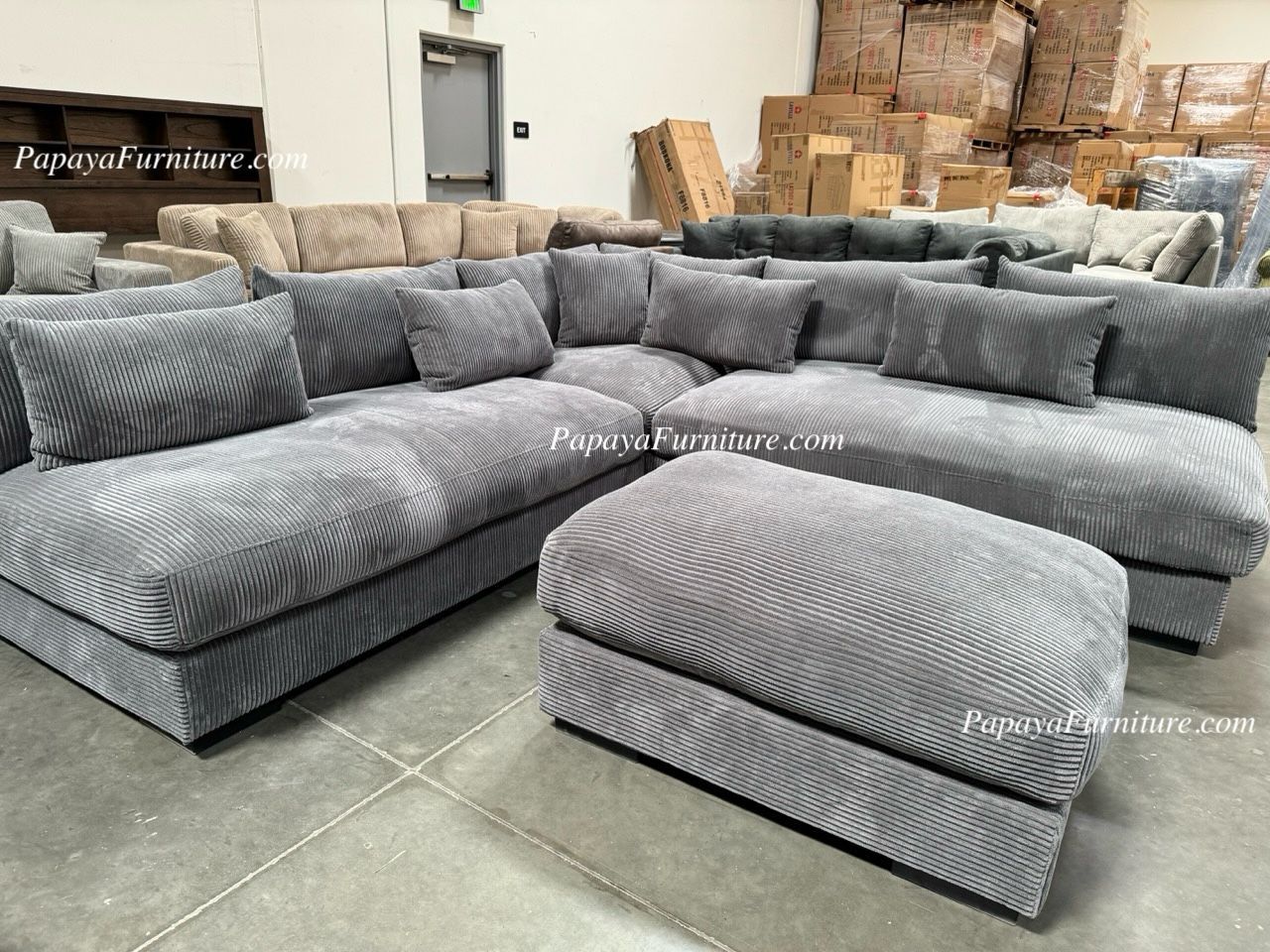 New Modern Sectional Couch Sofa Modular Dark Grey