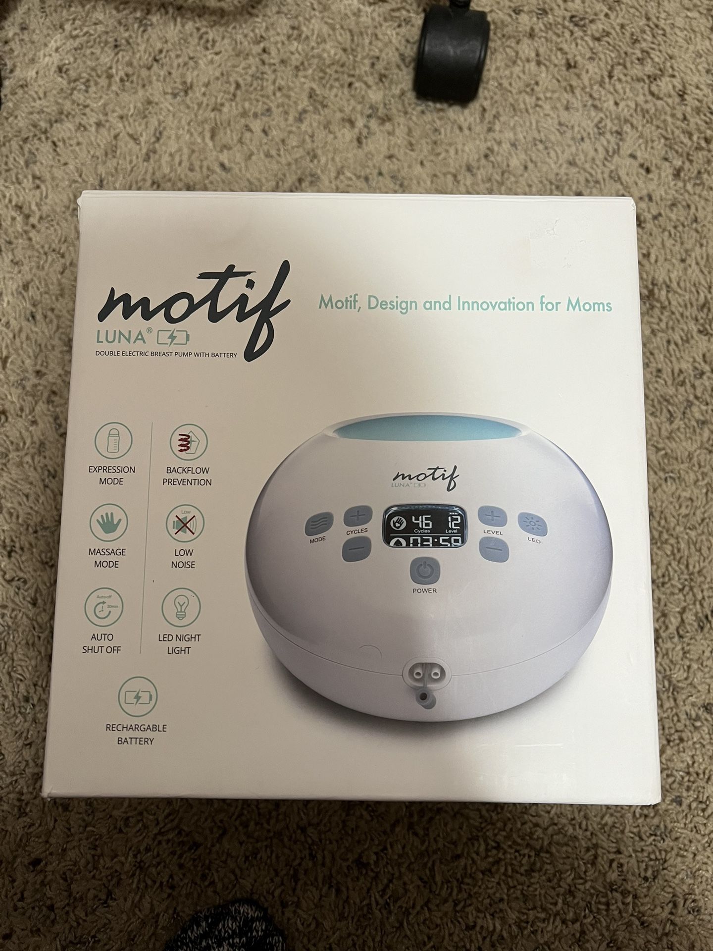 Motif Luna Double Electric Breast Pump With Battery. Excellent Condition!