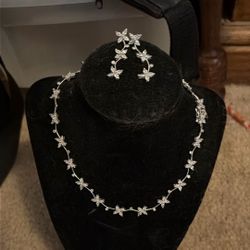 Sterling Necklace And Earring 