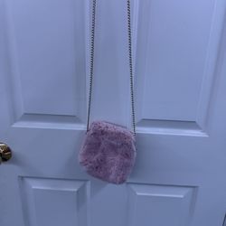 Pink Furry Crossbody Bag