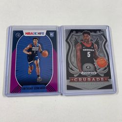 2020-21 Hoops Anthony Edwards RC Rookie Purple SP Mint!! Timberwolves Lot of 2