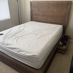 Restoration Hardware Queen Storage Bed And Side Table- EARLY 20th C. MERCANTILE COLLECTION