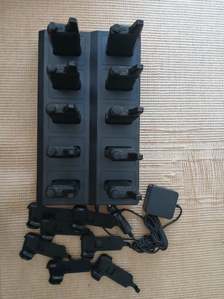 BRAND NEW OPEN BOX RETEVIS Set Of 9 Two Way Radios/Walkie Talkies With Accessories, Holsters, Charging HUB And Usb-c And Car Adaptors