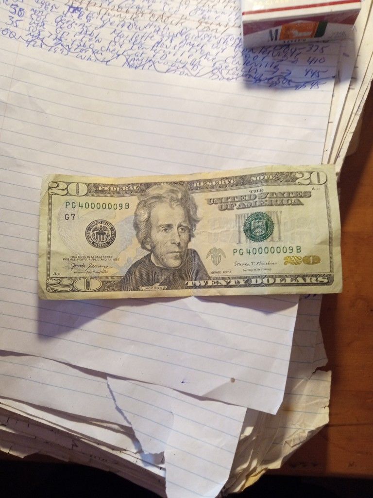20 Dollar Bill With 6 Zeros In A Row