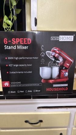VIVOHOME 6-Speed Stand Mixer 6QT Grey