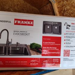 FRANKE Fast In Drop In Stainless Steel Double Sink New In Box!
