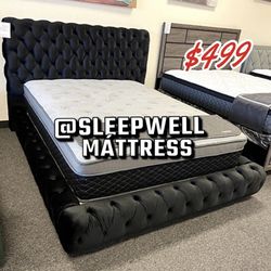 New Queen Bed Frame With Mattress 