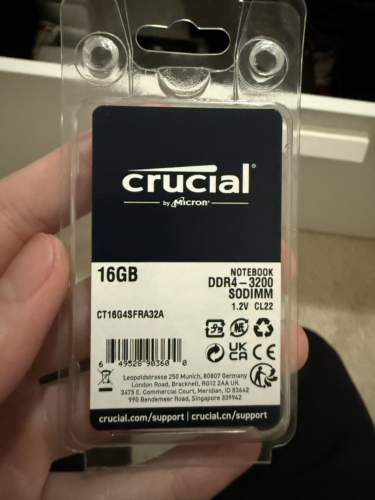 Crucial DDR4 Ram 16GB (1 stick)