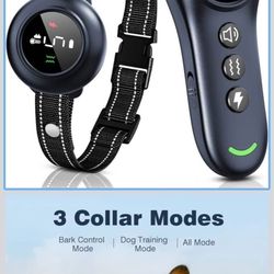 2-in-1 Dog Shock Collar & Dog Bark Collar - Smart Anti Barking Dog Training Collar with 5 Adjustable