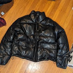 C&C California leather imitation puffer jackets for girls size large