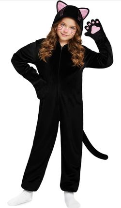 Halloween Cat Costume for Girls - Animal Costume Dress Up Gifts for Kids,Black Cat Halloween Costumes for Kids Age 8-10