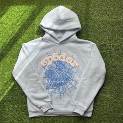 Sp5der Men’s Sky Blue Hoodie Size M