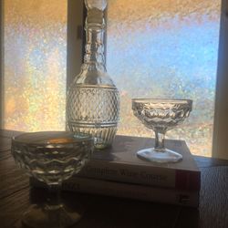 Vintage Cut Glass Decanter Set 1975