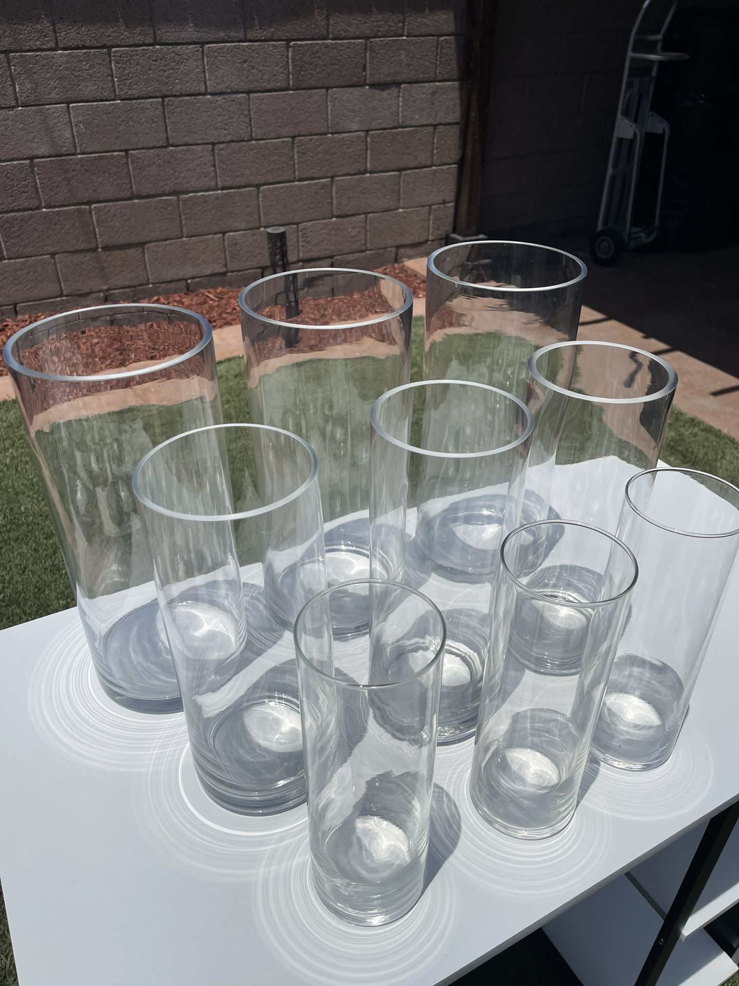 Glass Vases 9 Pieces